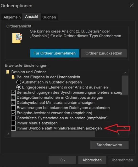 Windows 10 Vorschau der Bilder fehlt Datei Explorer Ordner