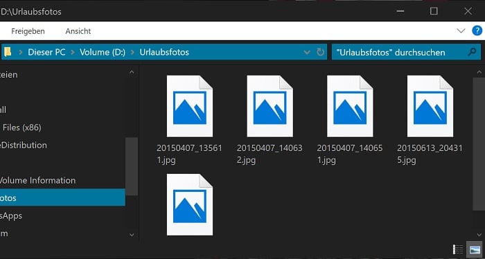 Windows 10 Vorschau von Bildern fehlt Datei Explorer Ordner