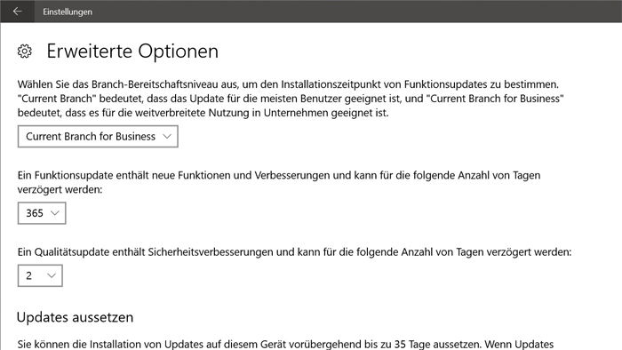 sicherheit updates neue version installation update-assistent