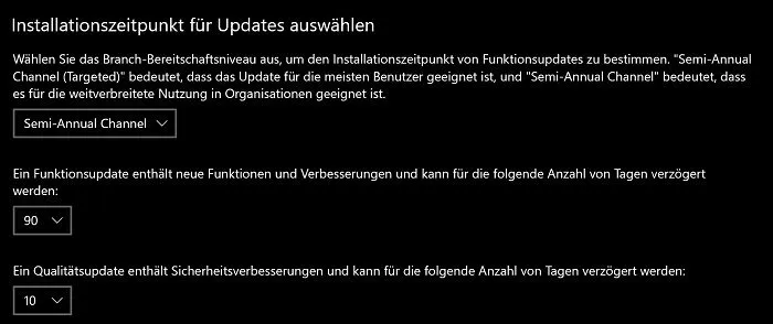 windows 10 update aussetzen zurückstellen einstellen verhindern