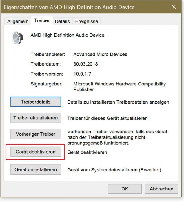 windows 10 audioquellen monitor headset boxen lautsprecher deaktivieren neustart automatisch aktiv