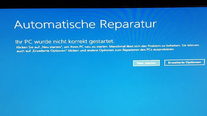windows 10 boot fehler meldung inaccessible boot device beheben reparieren
