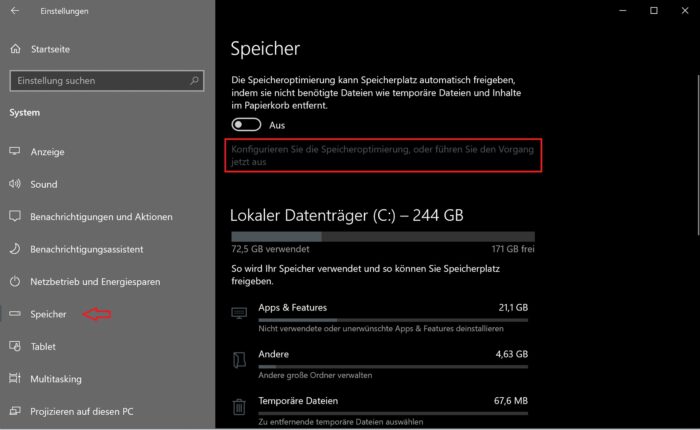 windows.old windows 10 speicherplatz freigeben ordner entfernen feature update