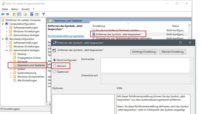 jetzt besprechen windows 10 entfernen abschalten gpedit