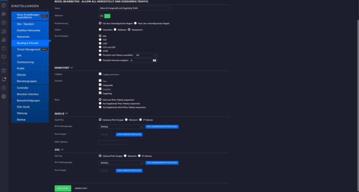 firewall-regeln erstellen unifi os dream machine pro usg