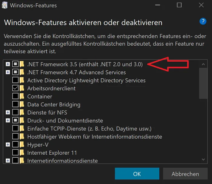 windows 10 net-framework installation fehler bug installieren anleitung tutorial