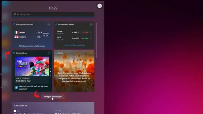Entertainment Widget Unterhaltung Filme Store