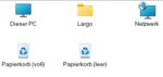 Windows 11 – Arbeitsplatz, Papierkorb… auf Desktop anzeigen.