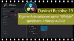 Davinci Resolve 19 – Eigene Animationen in „Effekte“ speichern um diese immer wieder zu verwenden