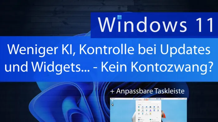 weniger ki ai windows 11 kontrolle updates kontozwang