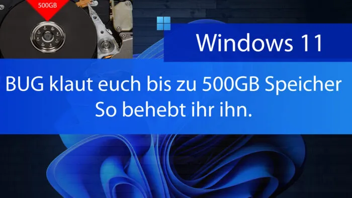 windows 11 500gb speicher bug